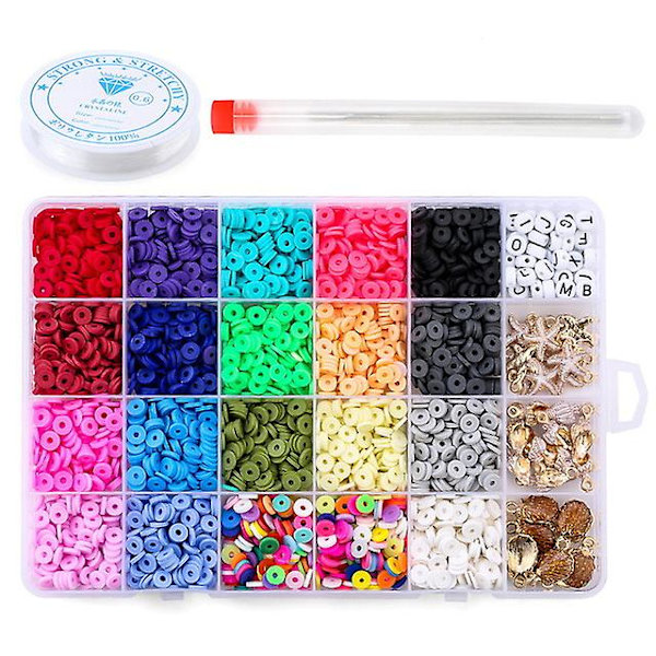 24-delt blødt pottesæt blødt potteperle Pcv-blanding lerperler Diy-fremstilling af armbånd halskæde Set 7