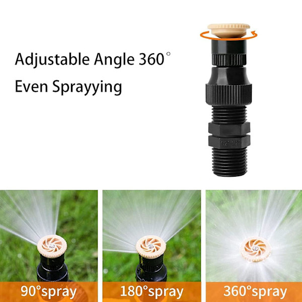 Automatisk gräsmattesprinkler, 360 graders roterande terrasskylsystem, justerbar trädgårdssprinkler, bevattningssystem för gräsmatta