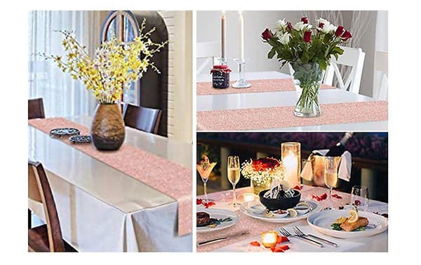 Bordløber "guld Sequin Dug Table Tape" rose gold 30x180cm