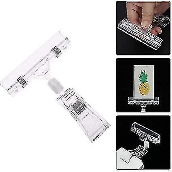 30 stk. Plastik Vare Skilt Klip Roterbar Clip-on Holder Display Klip Holder Stativ Pris Display