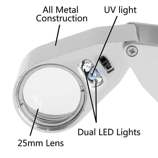 40x LED-belyst juvelerluppe