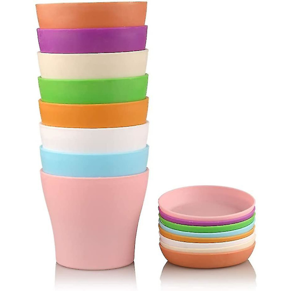 8 st 5,5\" färgglada plastkrukor inomhus blomkrukor med pall/brickor