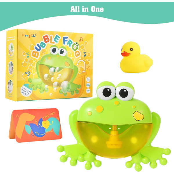 Baby Bath Bubble Toy Set Badkar Big Frog Automatisk Bubble Machine Blåser Bubble Toy med 12 musik Baby sexig duschleksak Lämplig för pojkar och flickor