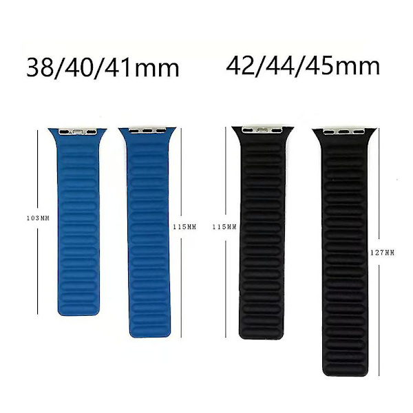Magnetisk læderrem til IOS Watch Series, 42/44/45mm (sort)