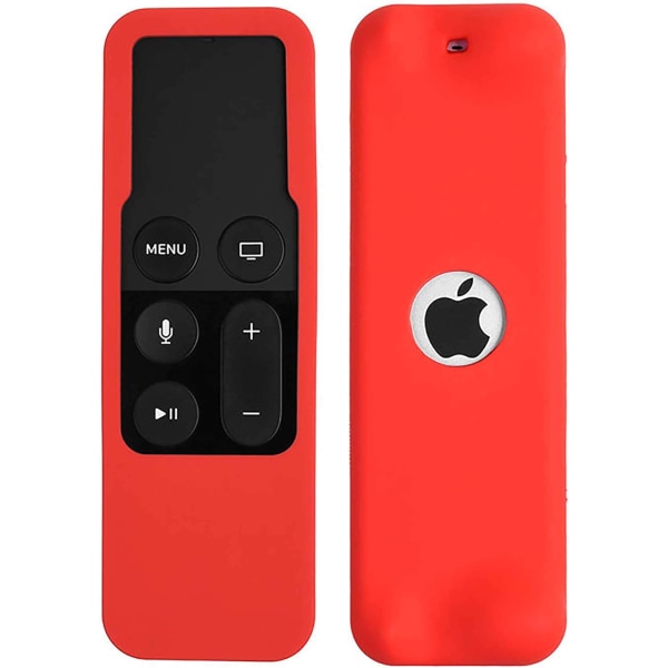 Smalt skyddande case med fjärrkontroll kompatibelt för Apple TV 4:e generationen (röd)