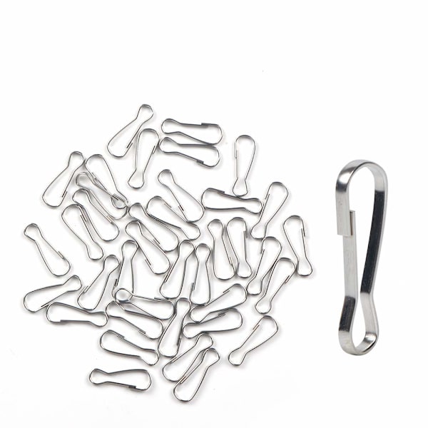 100 stk 304 rustfritt stål metallfjærkrok, anti-rust kabelspennekrok, nøkkelring 1 tomme 25mm