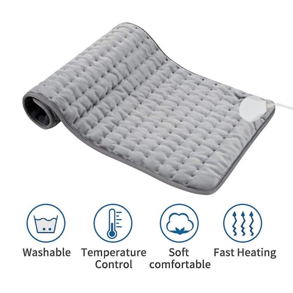 Elektrisk tæppe - stort opvarmet tæppe, fleece kan maskinvaskes med digital fjernbetjening 30cm*60cm UK