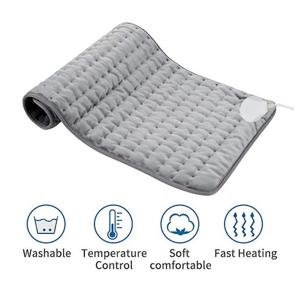 Elektrisk teppe - Stort oppvarmet teppe, maskinvaskbart fleece med digital fjernkontroll 30cm*40cm EU