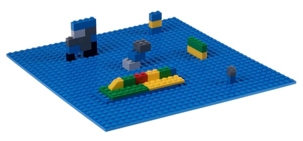 5 stk klassiske baseplater 10\" X 10\" Stablebare murstein baseplate kompatibel med alle store merker Baseplate Blue