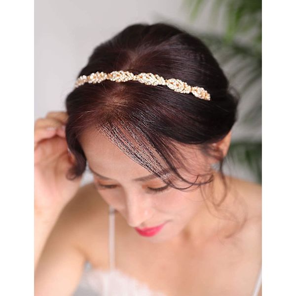Brudkrona Rhinestone Tiara Hårband Krona Hårtillbehör (guld) Silver