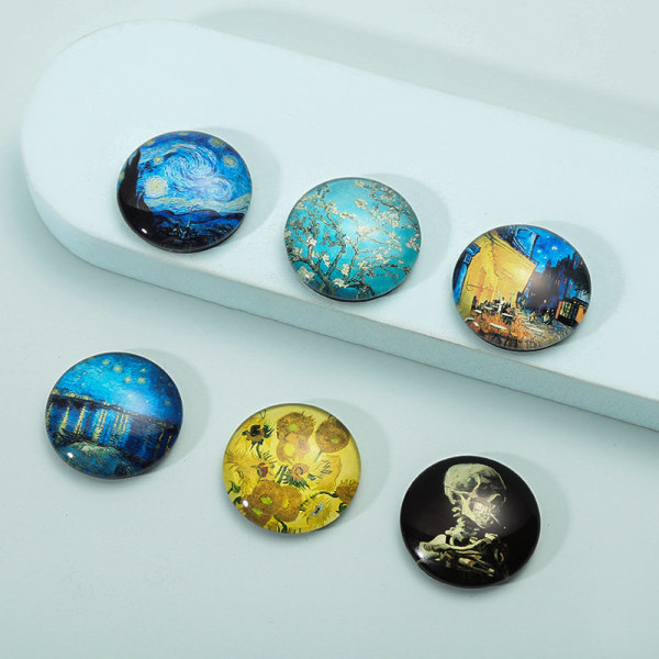 6pcs Creative Fridge Magnet Sticker Crystal Glass Time Gem