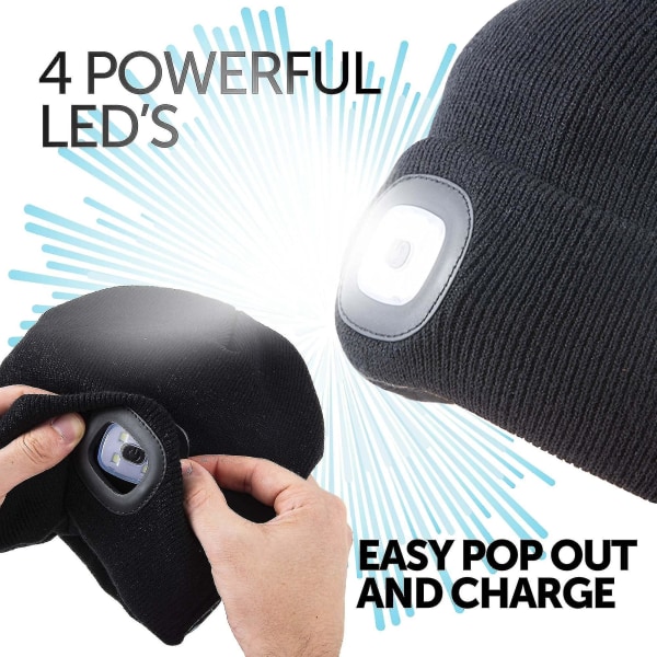 Bluetooth Led Beanie Varmisolerende Genopladelig Hat Med Bluetooth Højttalere Og Led Light Varm Beanie