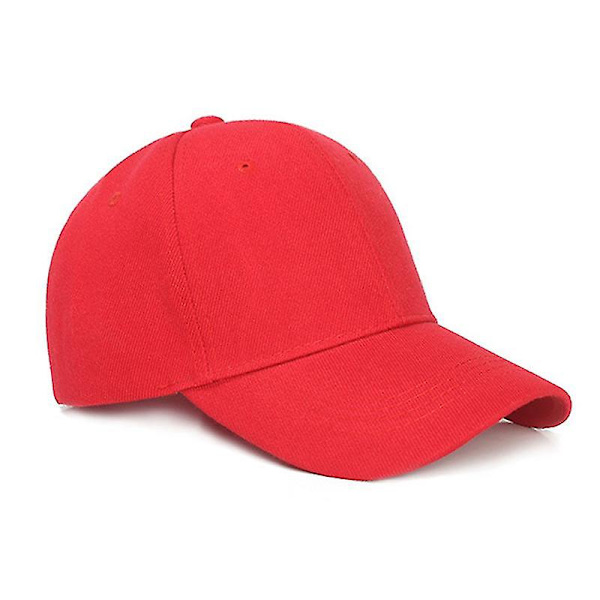 Klassiska enfärgade basebollkepsar, justerbara unisex hiphop-solhattar Red