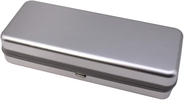Mote aluminium brilleetui, sølv, stor
