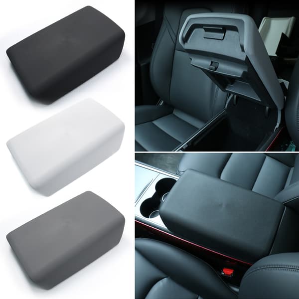 Bil Auto Senterkonsoll Deksel Armlenepute Matte Pude For Tesla Model 3 Y 19-22，Hvit