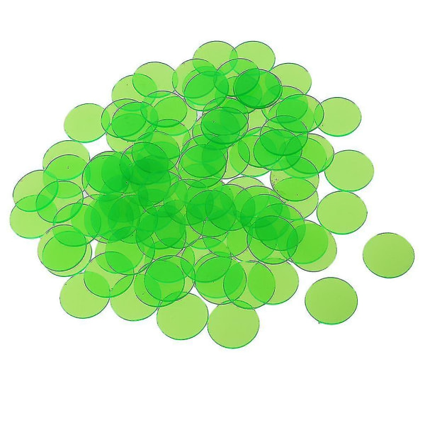 300 st plastpokermarker Bingo brädspel markörer tokens barn räknar leksak familjeklubb festtillbehör blandad färg Green