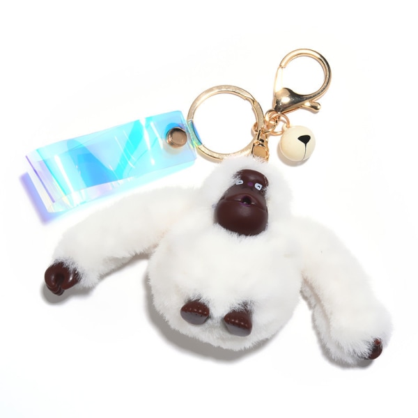 Ljusgrå Kreativ Söt Gorilla Plysch Nyckelring