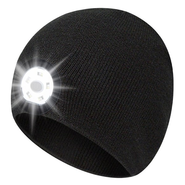 5 LED-lampor strålkastare mössa för män och kvinnor utomhus nattlöpning belysning varningsljus stickad mössa