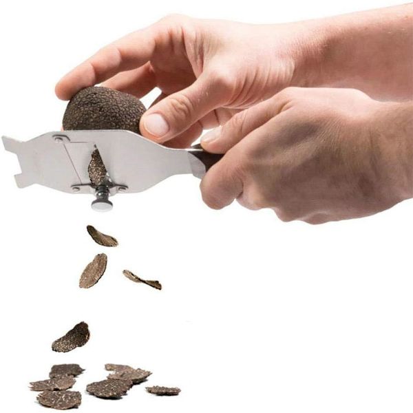 Truffelskjærer, 2 stykker, justerbar bølget og rett blad skjærer, treskaft, ostekutter for grønnsaker, hvitløk, sopp