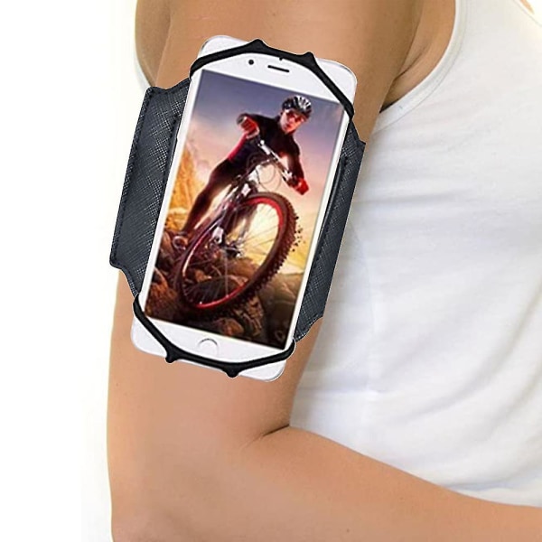 2-i-1 armband Armbandstelefonhållare, löstagbart löpartelefonfäste Black