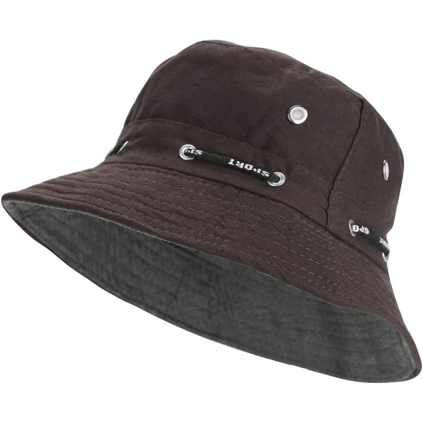 Sommar solhatt damer bassänghatt bomull hinkhatt anti-UV solskydd mössa strand bob hatt justerbar fiskehatt kvinnor camping semester sport