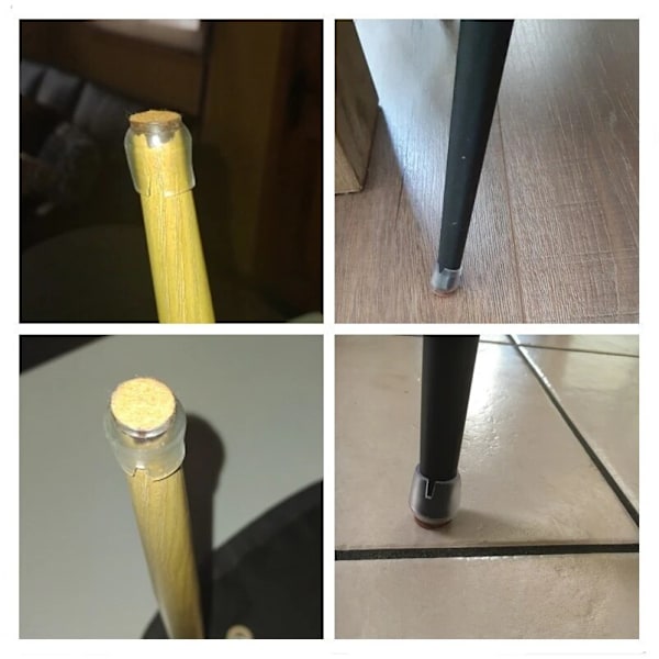 24 st transparenta halkfria silikonstolsbensskydd bordsbensdynor för runda 12-16 mm bottenmöbler skyddssock golvskydd