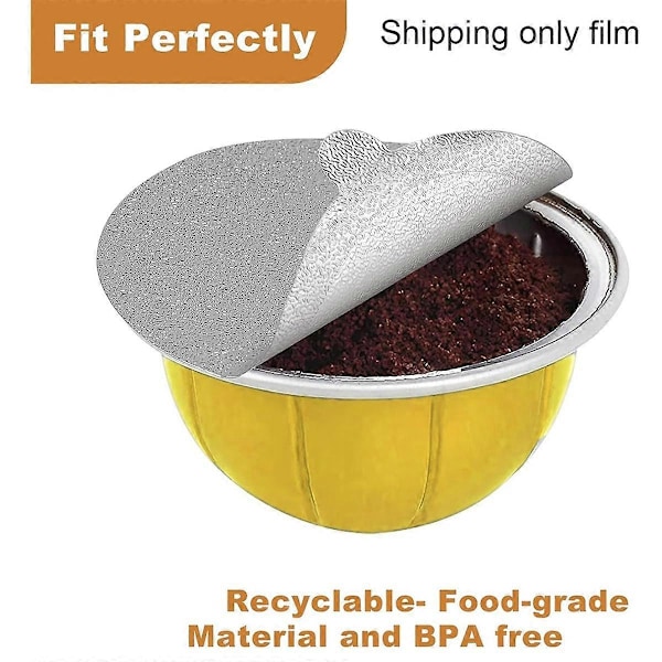 Aluminiumsfolie Låg Forseglinger - Genbrug Kapsler Kaffepuder 120 stk., til Vertuoline Vertuo Genbrug Kaffepuder Dækforseglinger 62 mm