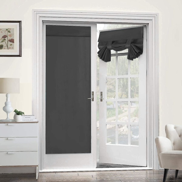 Termisk isoleret mørklægningsgardin til dør, 26 x 68 tommer Charcoal Gray 2pcs