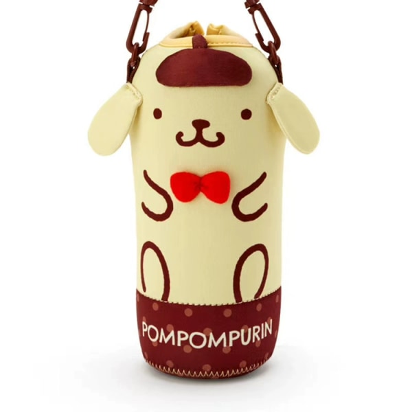 Cinnamoroll Kuromi water bottle Pomm Purin water cup bag shoulder bag storage, Pom Pom Purin