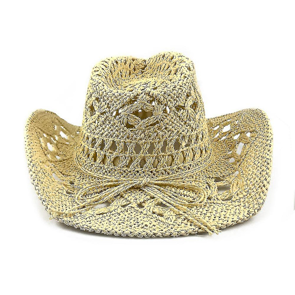 Herr &amp; Dam Vävd Halm Cowboyhatt Sommar Strand Solhatt, Justerbar