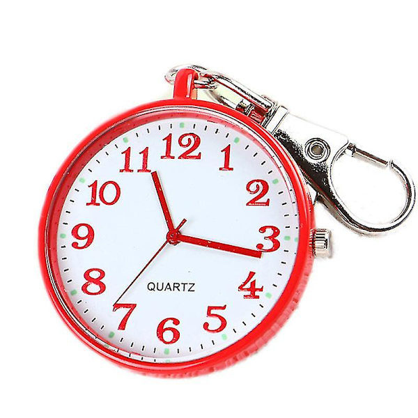 Quartz Lommeur Keychain Ure Runde Skive Bærbar Simpel Vedhæng Til Kvinder Mænd