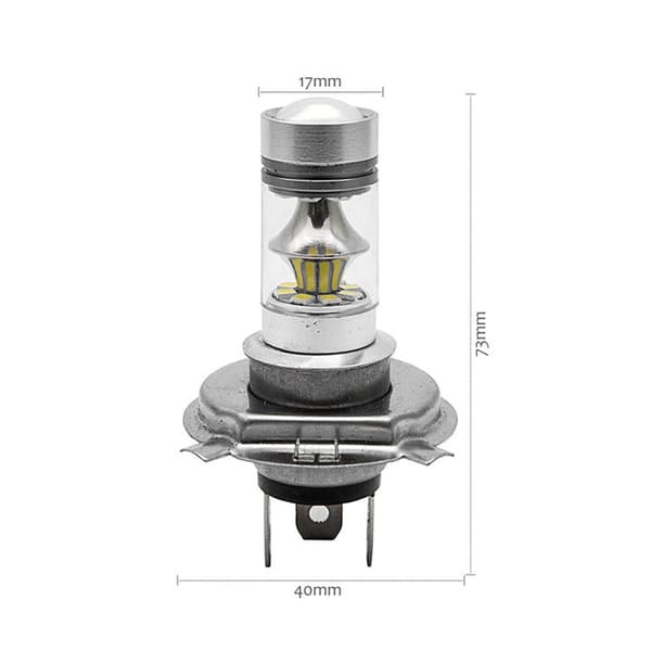 2 stk H4 100W LED-lyspære for bil, frontlykt, tåkelys, 3030 høy effekt