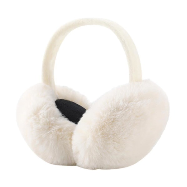 Mjuka plyschhörselkåpor Avtagbara öronkåpor för vintern White