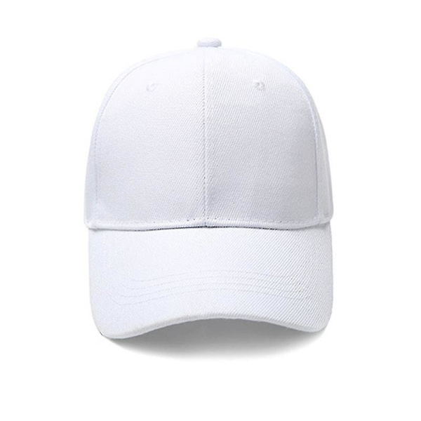Baseball Caps Klassisk Solid Justerbar Unisex Hip Hop Sol Casual Hatter White