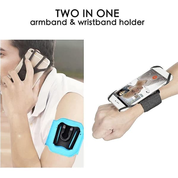 2-i-1 Armband handledsskydd, avtagbart löpartelefonfäste Blue
