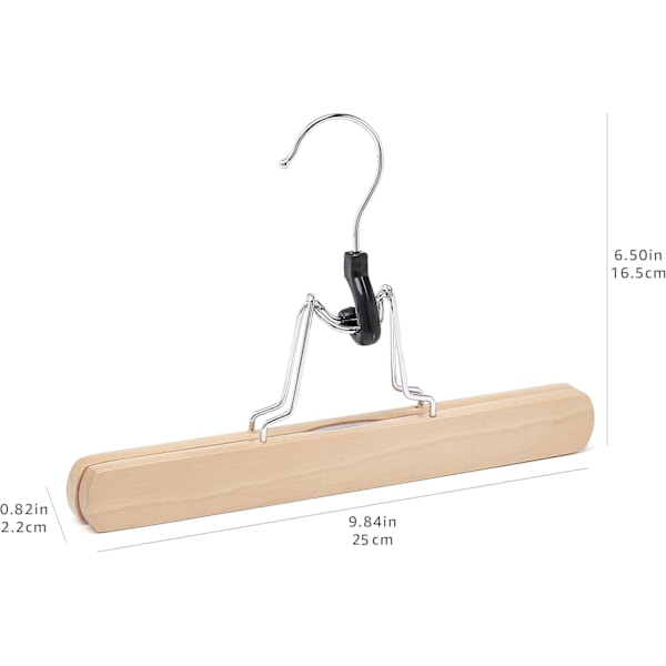 Set med 10 träbyxhängare, naturlig färg