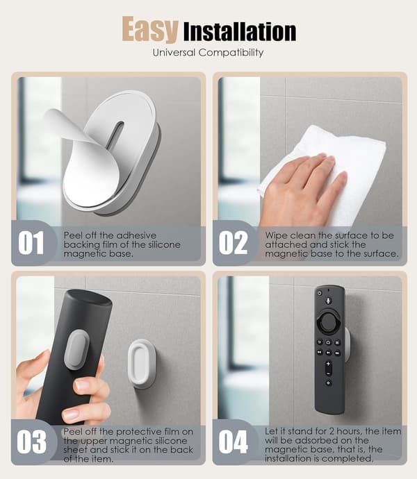 5-pack magnetisk fjärrkontrollhållare väggfäste Multi