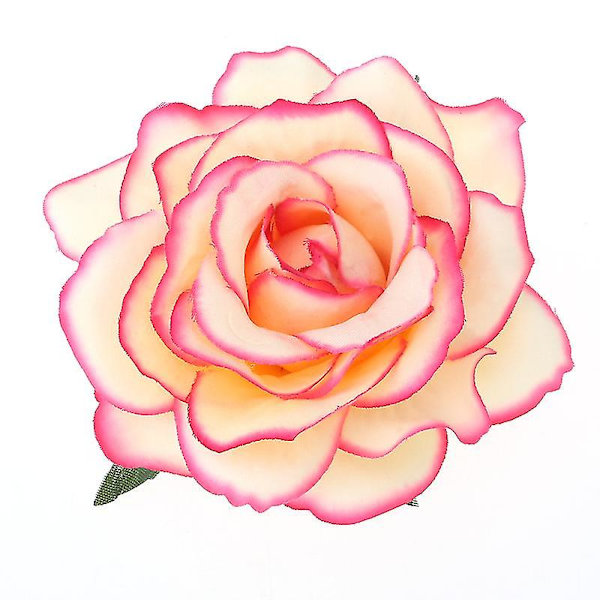 2 i 1 konstgjord stor rosblomma hårnål hårklämmor blomma brosch för kvinnor fest (antik färg)