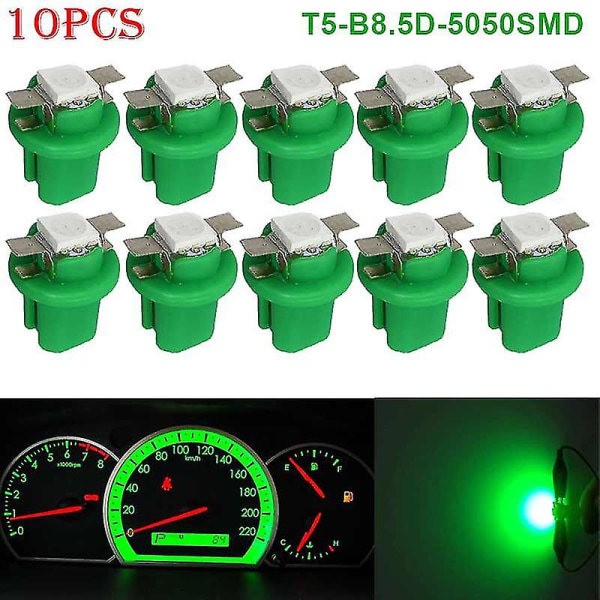10 kpl T5-b8.5d-5050smd Led Smd-lamppu Auton mittarin nopeusmittarin kojelaudan instrumenttivalo 12v