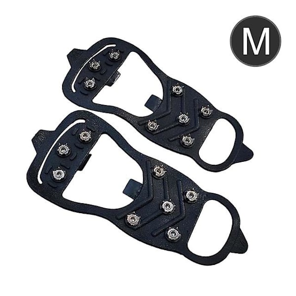 1 par 8-tandet Anti-skid Ice Gripper Spike Vinter Klatring Anti-slip Sne Spikes Greb Klamper Over Sko Dækker Crampon M