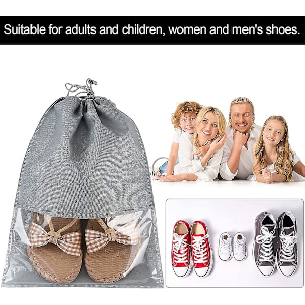 12 stk. Rejsetaske til sko i non-woven stof Gray