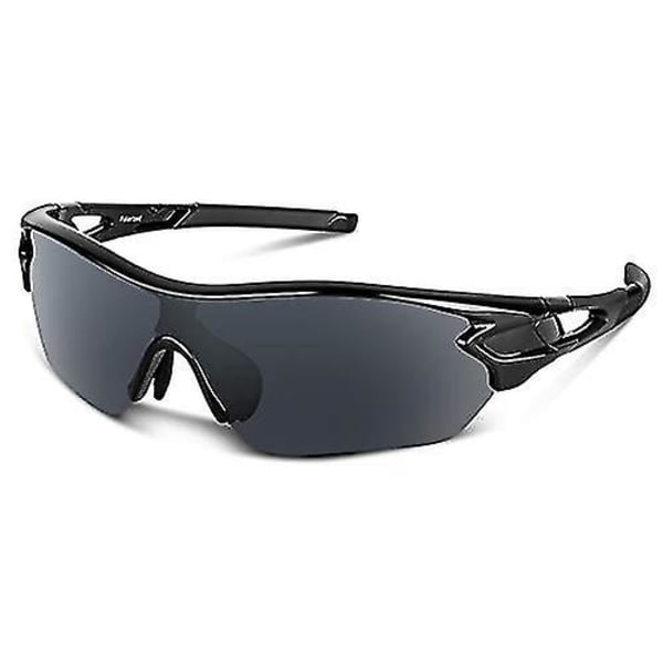 Polarisoidut urheiluaurinkolasit miehille, naisille, nuorille, baseballiin, pyöräilyyn, juoksuun, ajoon, kalastukseen, golfiin, moottoripyörään, Tac-lasit Uv400 (musta)
