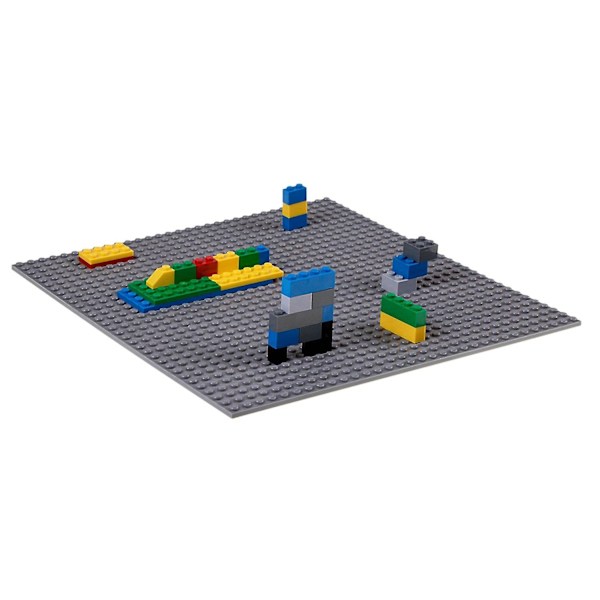 5 stk. Klassiske baseplader 10\" X 10\" Stakbar murstensbaseplade kompatibel med alle større mærker Baseplade Dark Grey