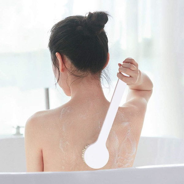 34,5 cm kroppsborste Torrborstning Badborste med långt handtag och mjuka borst Ryggskrubb Exfolierande massage Förbättra blodcirkulationen