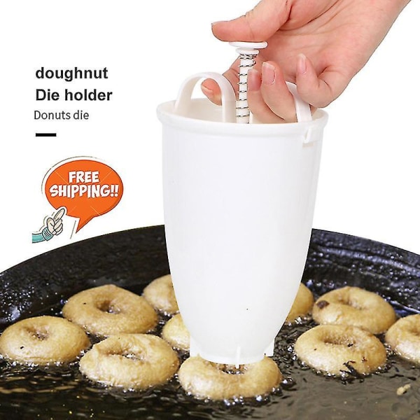 Donut Mold Easy Fast Kannettava Donitsikone Manuaalinen vohveli-annostelija Donitsikone Arabialainen vohveli muovi kevyt syväpaista