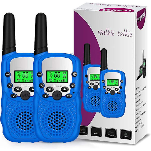 Walkie-talkies för barn 22 kanaler 2-vägs radioleksak med bakgrundsbelyst LCD-ficklampa set utomhusäventyr vandring camping utrustning spel för flickor och pojkar