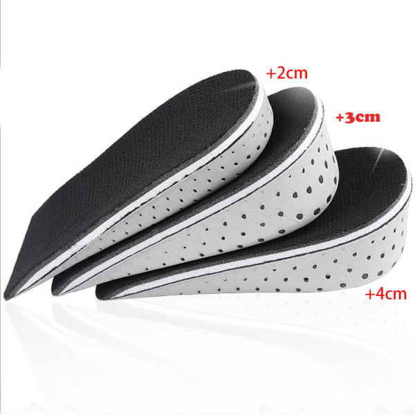 Indlægssål, lavet af memory foam, til at øge hælhøjden - til mænd og kvinder (1 par), 2 cm højde