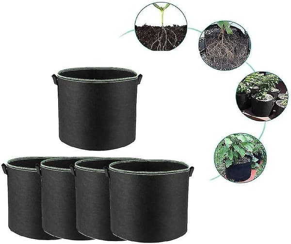 Potatisodlingsväska, 5-pack 10 gallons grönsaksodlingsväxter med visning