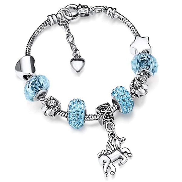Unicorn Sparkly Crystal Charm Armband Armband För Girl Lady