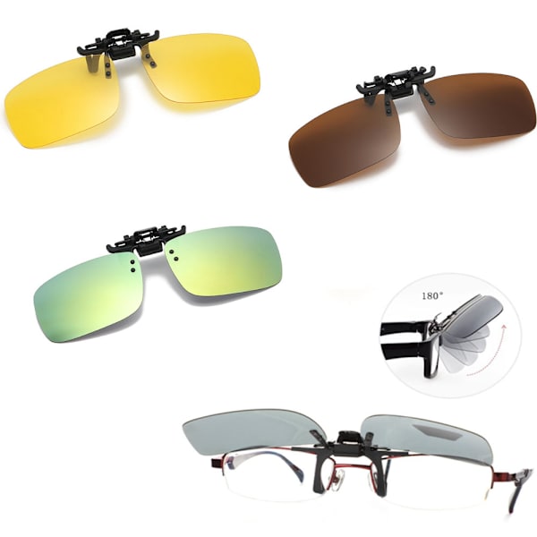 3-delad solglasögonklämma, polariserade solglasögonklämma, över solglasögon för män kvinnor för körning och utomhusaktiviteter, Myopia polariserade solglasögonklämma